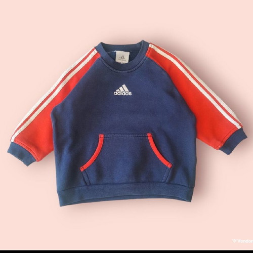 Adidas kids sweatshirt used, vintage, blue and red, 2 years old