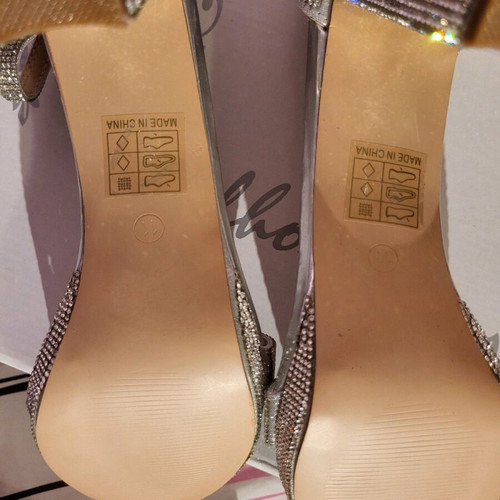 Sheln Glittery Pumps New With Strap Size 41 White Silver