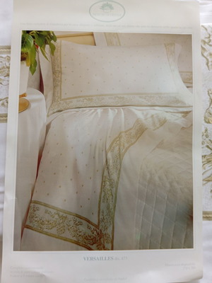 Versailles Italian bed sheet set completo letto white Bianco size 270x300 cm by Gabel new