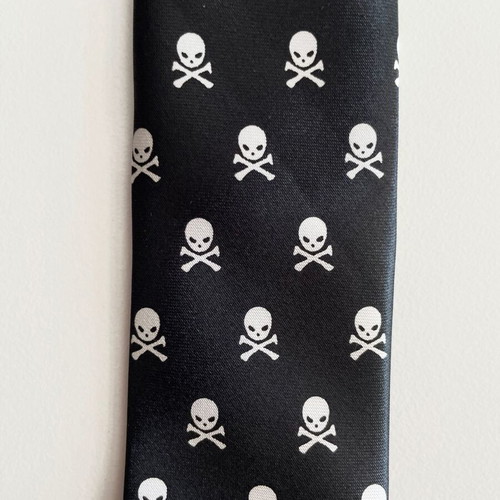 Black Tie with Skulls like new, polyester
