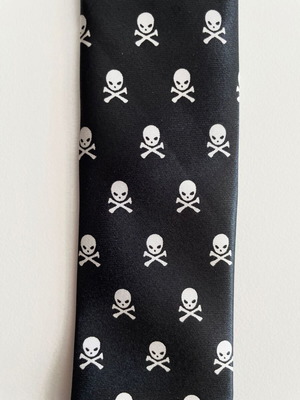 Black Tie with Skulls like new, polyester