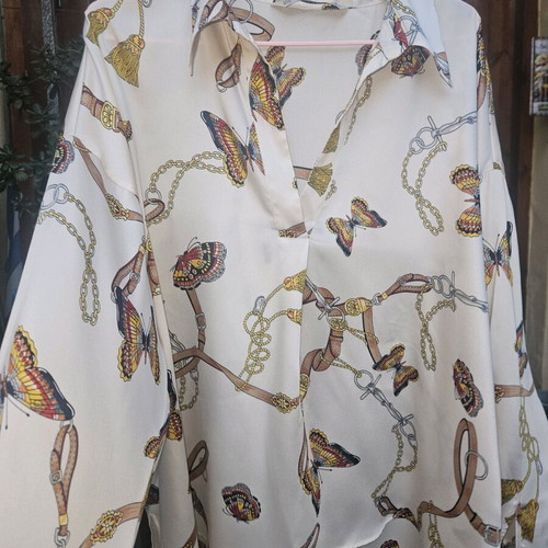 Satin blouse with long sleeves Zara like new, size XL