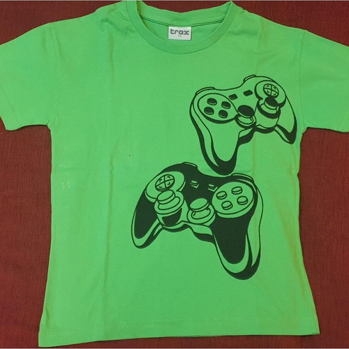 Trax short-sleeve t-shirt used, size 122 cm, black and green