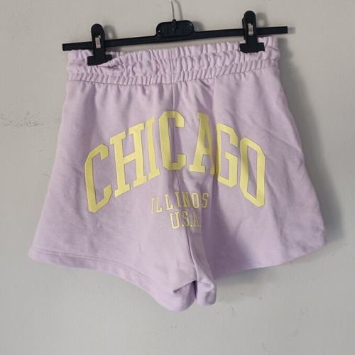 Bershka shorts with drawstring and elastic waist, pink, size M
