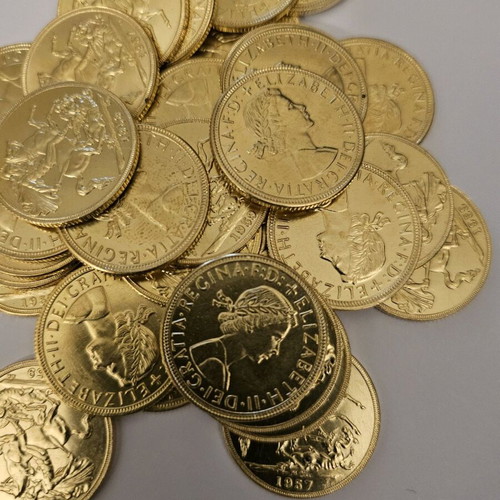 Gold-plated England Elizabeth Coin 1957-1959 new