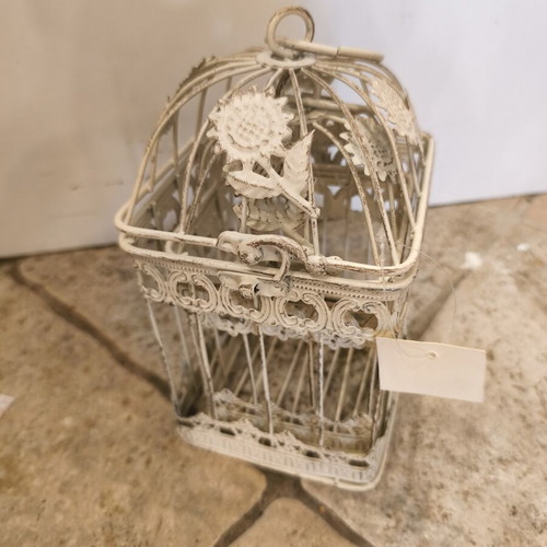 Metal birdcages set of 2 with hanging rings