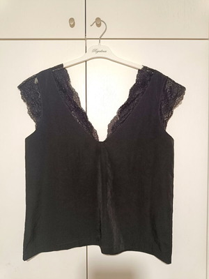 Regalinas blouse new, one size, lace, viscose, black