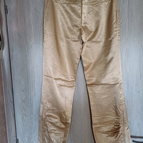 Women's pants new gold satin with ankle straps
