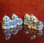 Porcelain cat design keepsake boxes used