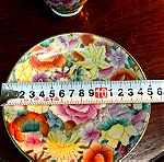  Vintage floral φλιτζάνι και πιάτο κινεζικής εξαιρετικής πορσελάνης επιχρυσωμένο και επισμαλτωμένο στο χέρι…Άθικτο!  ((Vintage floral Chinese fine porcelain Coffee Set)