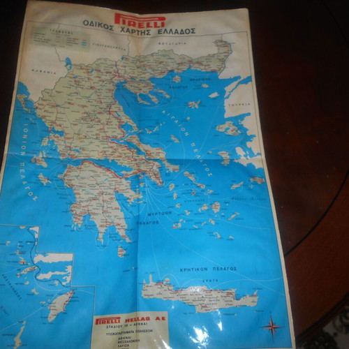 Road maps from the 1950s used, Pirelli, BP, Orop