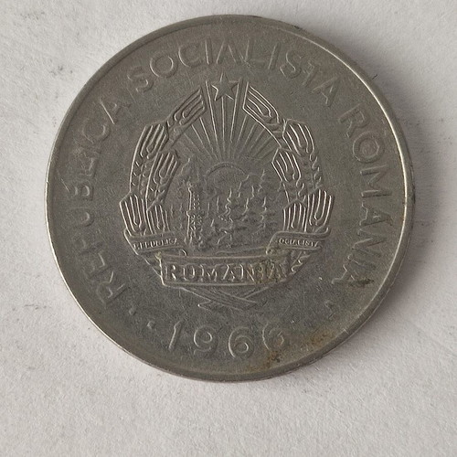 1 Leu Romania 1966 coin used, socialist period