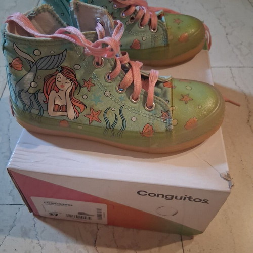 Conguitos Girls' Athletic Shoes Size 27 Like New Pink and Turquoise
