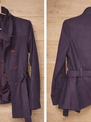 Coat mid-length purple color like new size M
