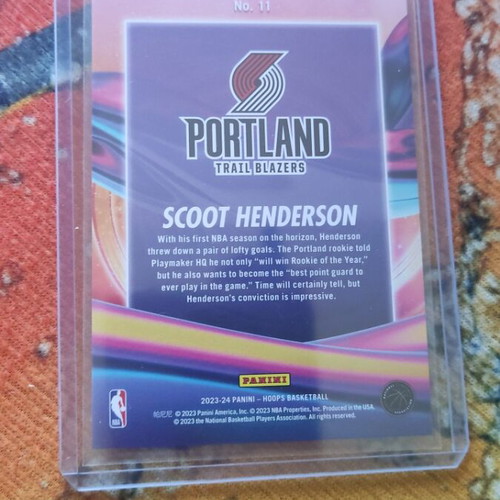 Scoot Henderson 2023-24 Panini NBA Hoops Anti Gravity numbered 6/25 card like new