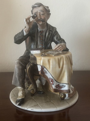 Vintage Capodimonte Porcelain Figurine The Stamp Collector by Pucci