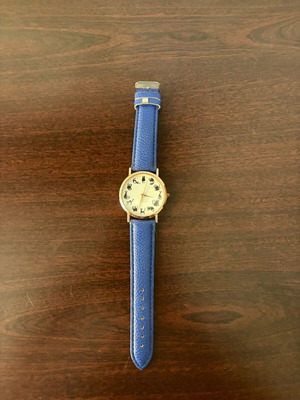 Cat wristwatch used, blue, women's
