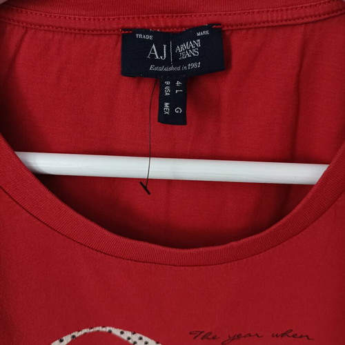 Armani Jeans women's blouse used, red, cotton, size XL