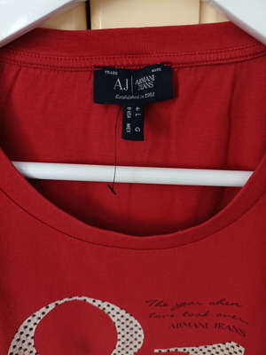 Armani Jeans women's blouse used, red, cotton, size XL