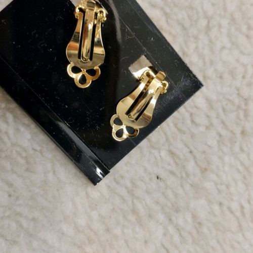 Hematite necklace and clip-on earrings new, gray and gold