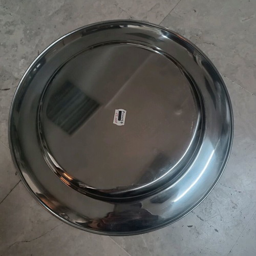 Stainless steel platter new with design, diameter 35 cm