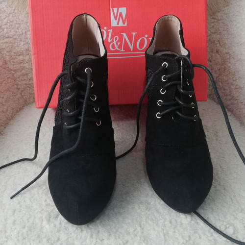 Voi & Noi women's high-heeled ankle boots used, size 39, black