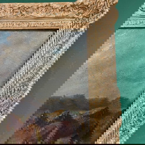 Ελαιογραφία απο το 1850! σε ξύλο μοναδικό με κορνίζα!!