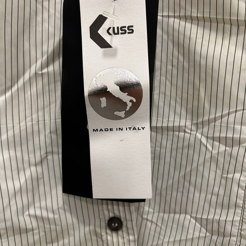KUSS Italian Shirt XL new, white with fine black stripes