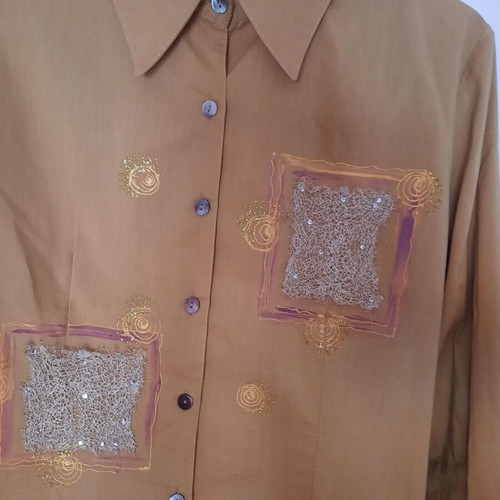 Women's shirt used, cotton, size 50, gold color