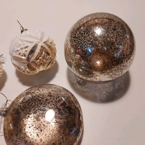 Christmas balls gold beige like new