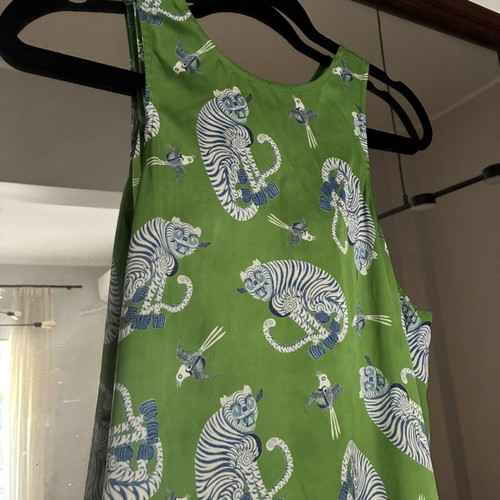 Milkwhite Monkey Dress, green and white