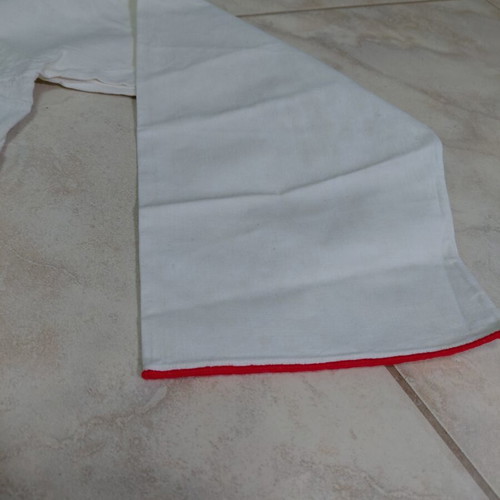 Traditional Women's Costume New White with Red Stripes