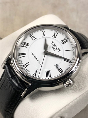 Tissot Carson Powermatic 80 αυτόματο ρολόι καινούργιο, μαύρο και άσπρο