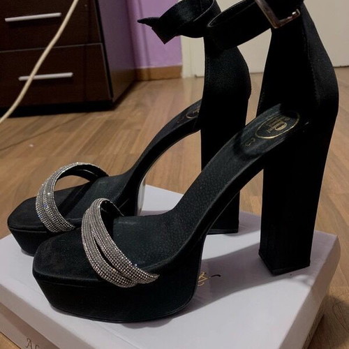 The Fashion Project black sandals with rhinestones like new, size 40