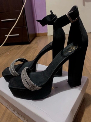 The Fashion Project black sandals with rhinestones like new, size 40