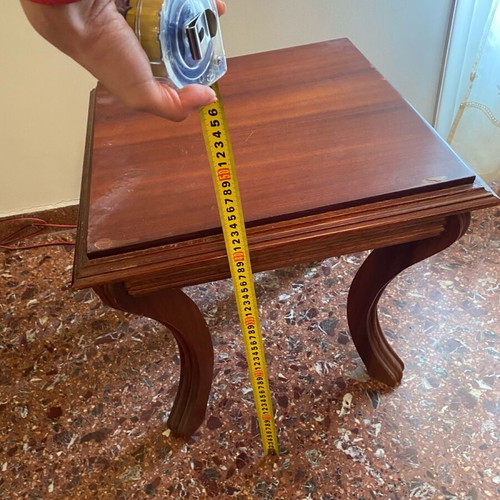 Wooden coffee tables set used with curved legs, two pieces
