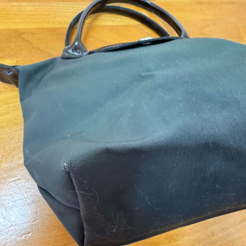 Longchamp Le Pliage small tote bag used, brown handles