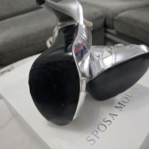 Sposa Moda silver sandals like new with crystals, size 36