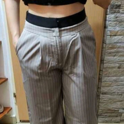 Pinstripe wide leg pants new, size S