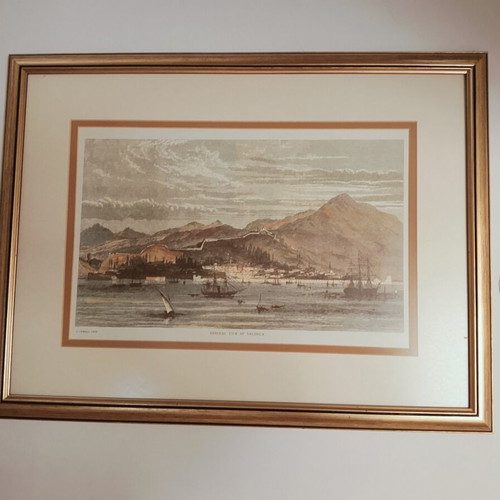 Painting General View of Thessaloniki 1876 like new