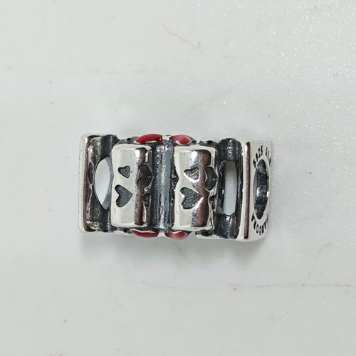 Disney Minnie Mouse "MOM" Silver Charm S925 like new with Red Bow