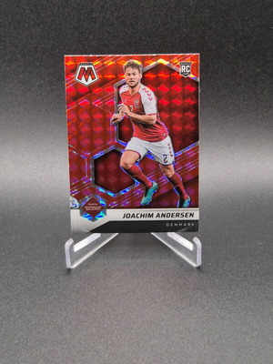2021-22 Panini Mosaic FIFA World Cup Joachim Andersen Red Mosaic Rookie RC used