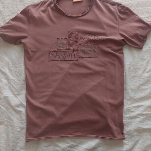 Oxbow vintage graphic patchwork t-shirt, large, dusty rose