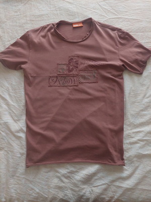 Oxbow vintage graphic patchwork t-shirt, large, dusty rose