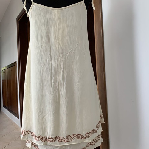 Dress with embroidery new, viscose, ivory color, size M