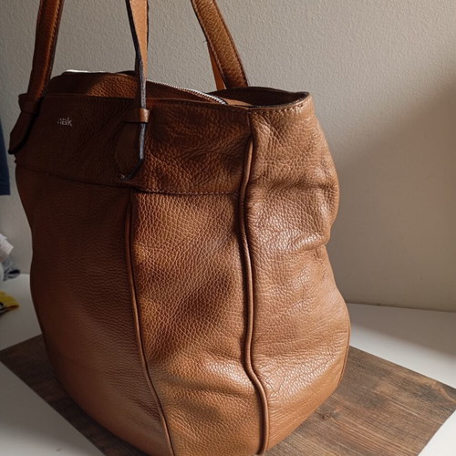 NAK leather shoulder bag used, brown