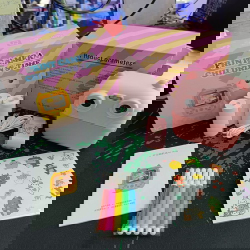 Παιδική φωτογραφική μηχανή 2 σε 1 D8 2,8" καινούργια με δωράκια ροζ και γαλάζιο