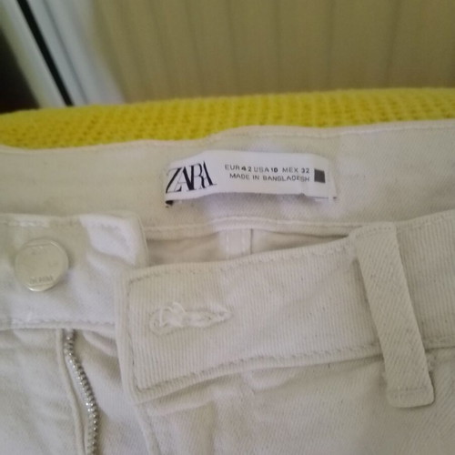 Zara jeans crop flared pants like new, beige, size XL