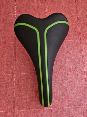 Bicycle saddle used, green and black color