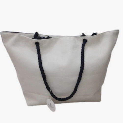 Τσάντα θαλάσσης Bag to Bag καινούργια με μικρό τσαντάκι, μπλε και χρυσαφί